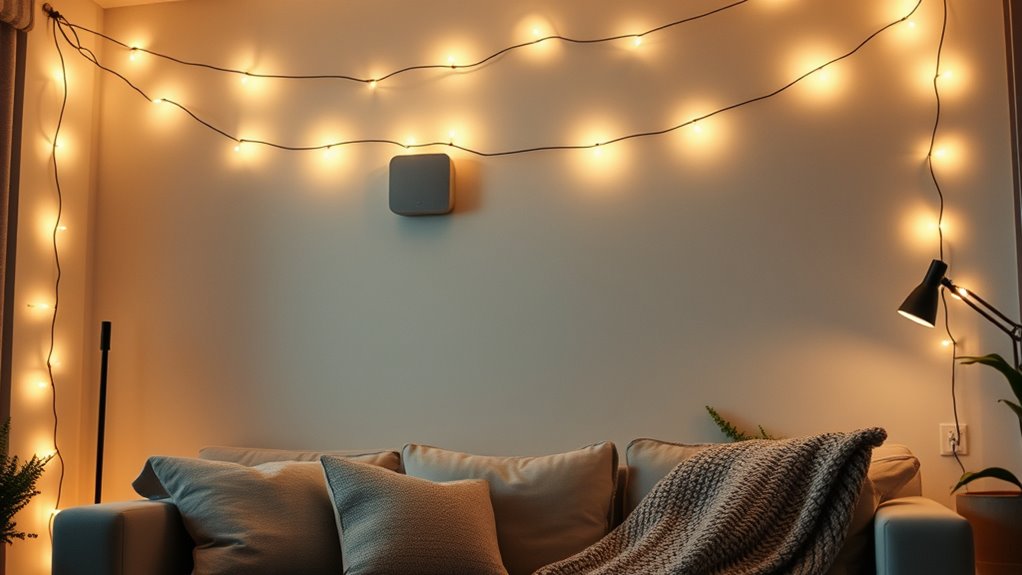 soft lighting and calming music