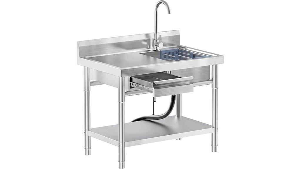 stainless sink with faucet