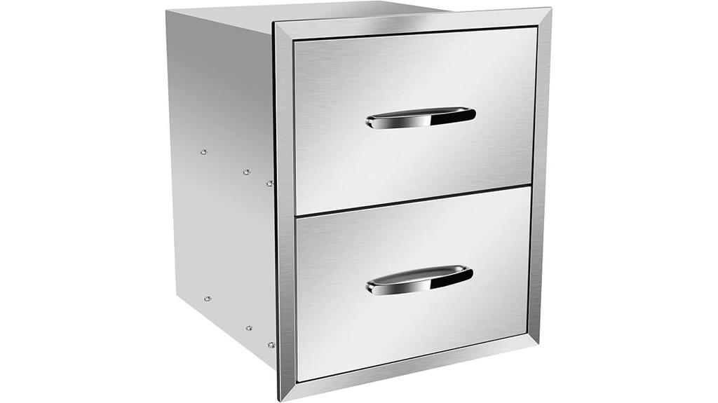 stainless steel double drawers