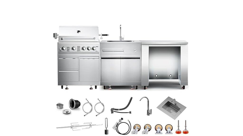 stainless steel kitchen sets