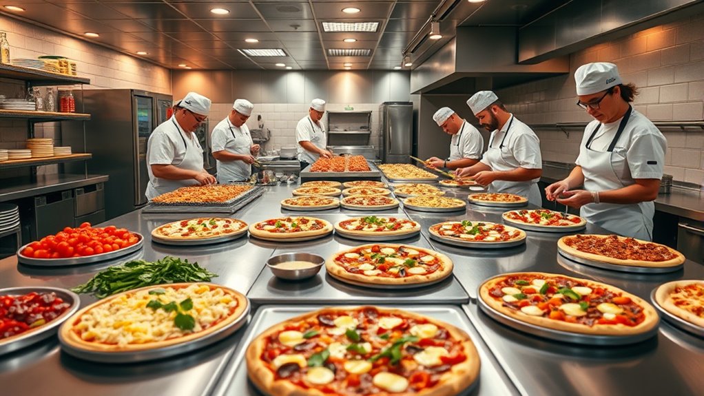 streamlined pizza serving stations