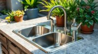 top double peel outdoor sinks