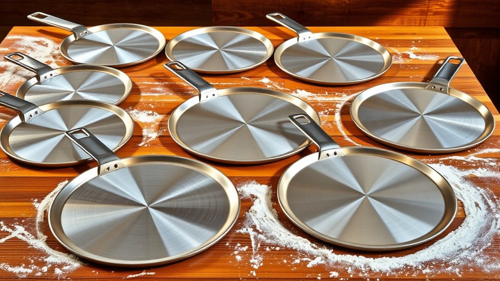 top double steel pizza pans