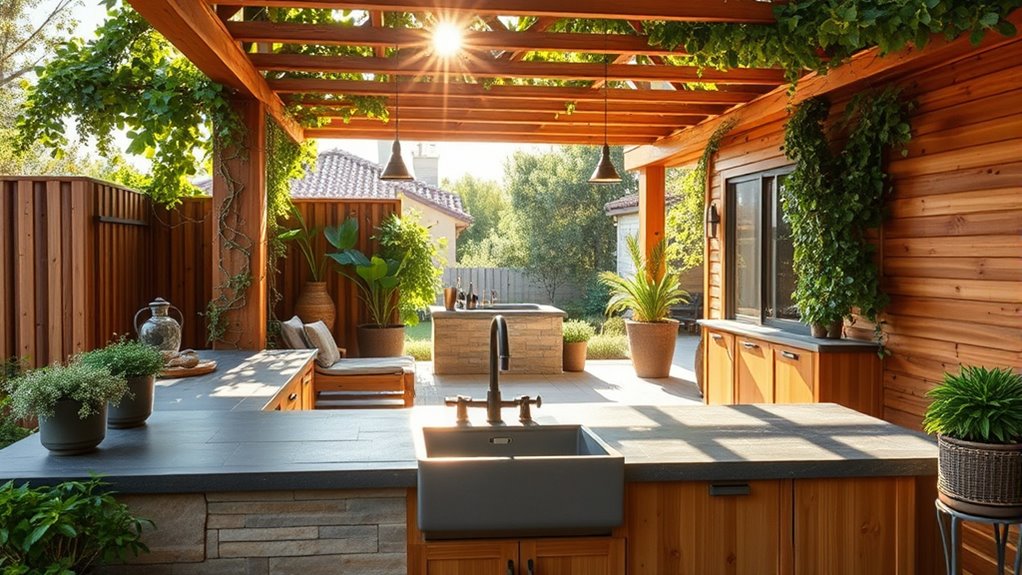 eco friendly outdoor kitchen materials