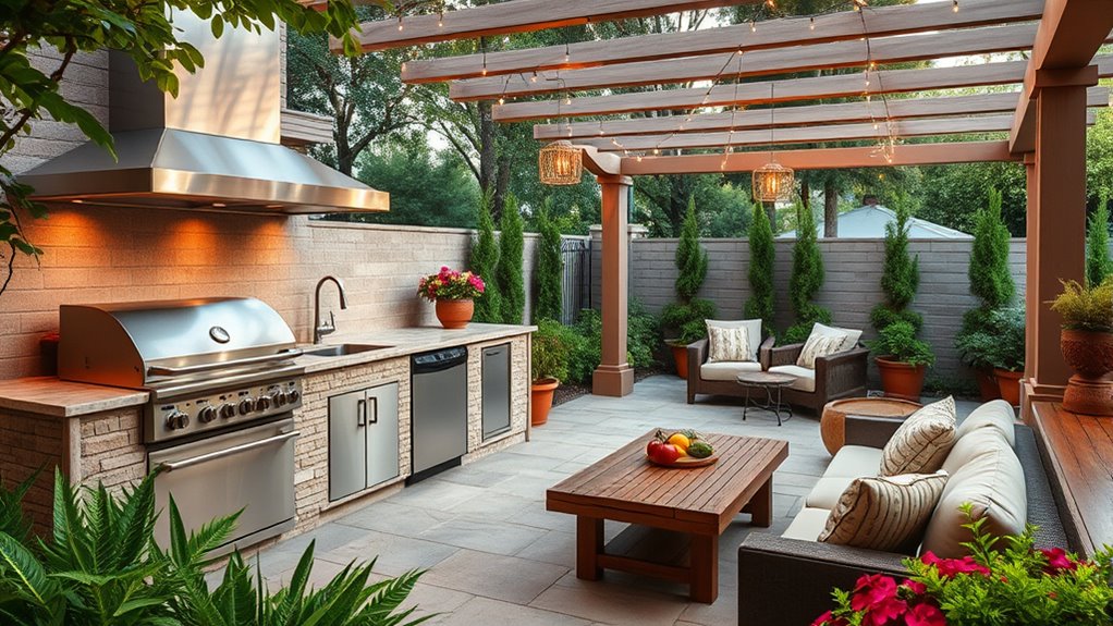 outdoor kitchen lounge integration