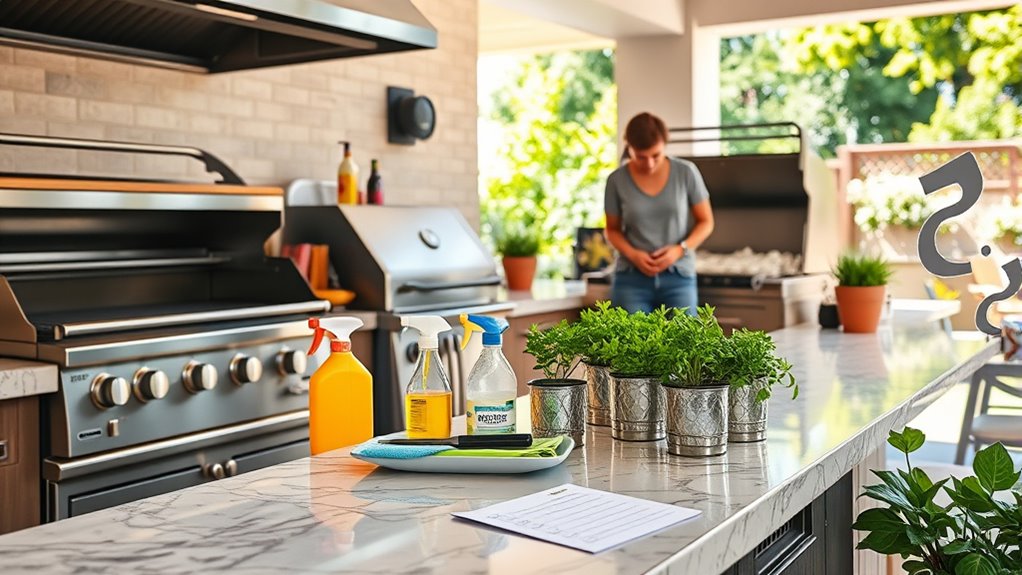 outdoor kitchen spring maintenance