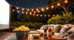 outdoor movie snack station