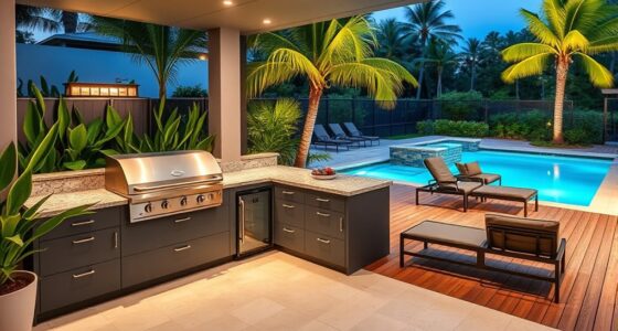 poolside outdoor kitchen design
