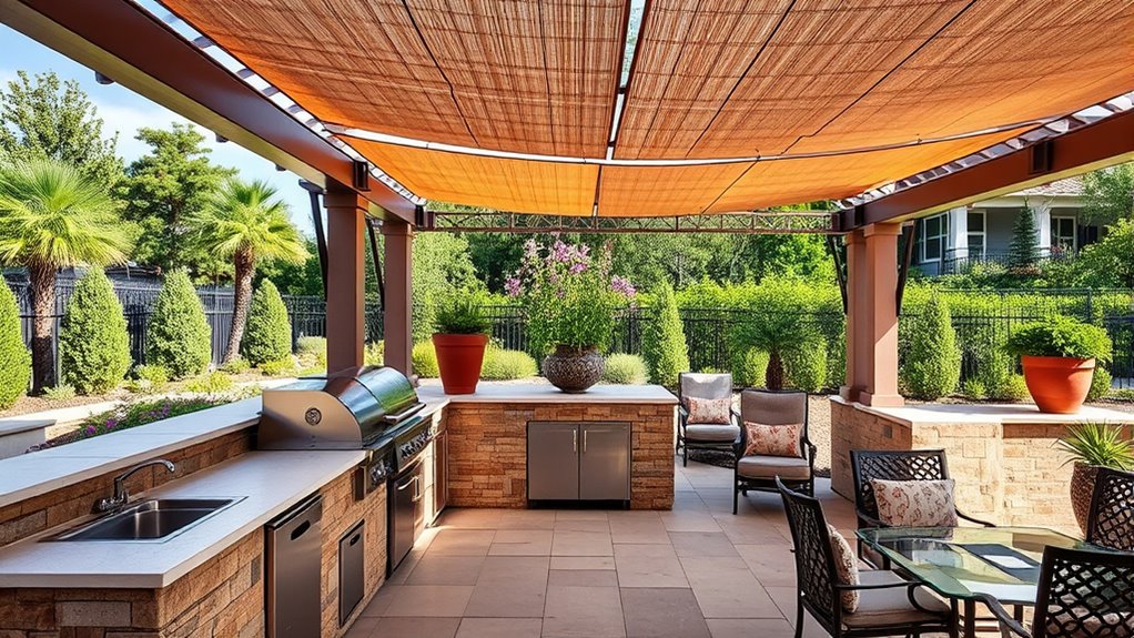 protect outdoor kitchen from winds