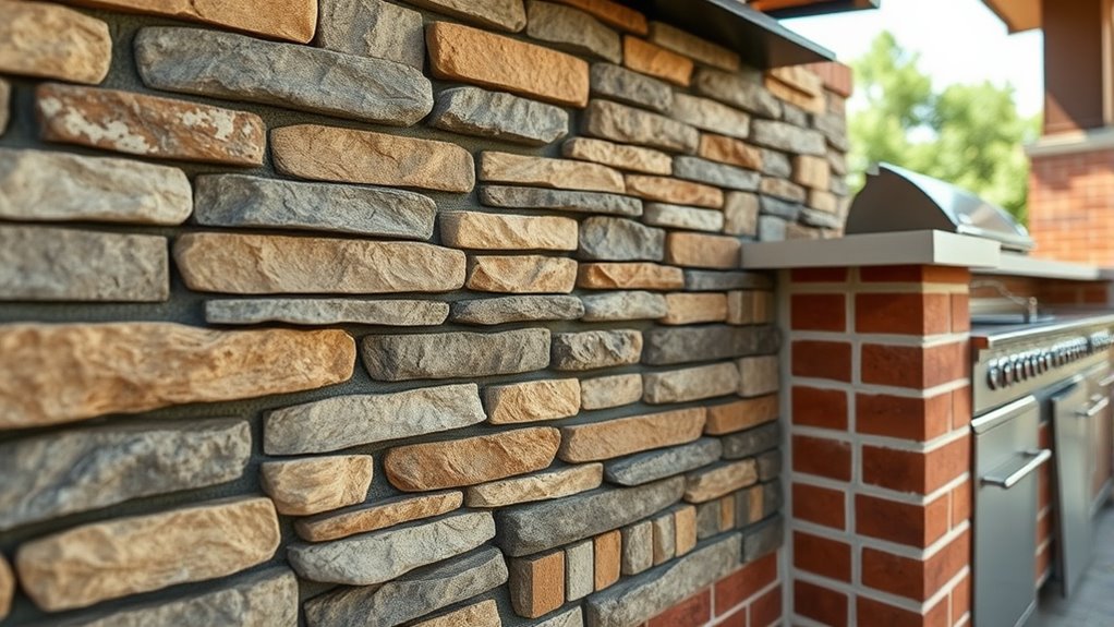 textured outdoor kitchen surfaces
