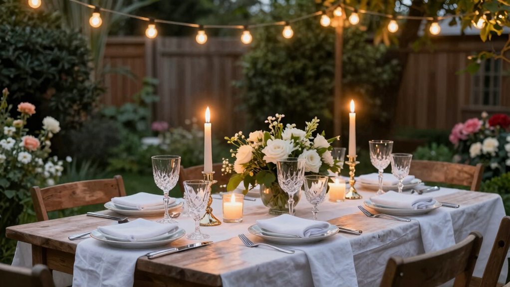 backyard dinner party setup