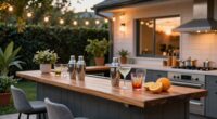 backyard kitchen cocktail setup