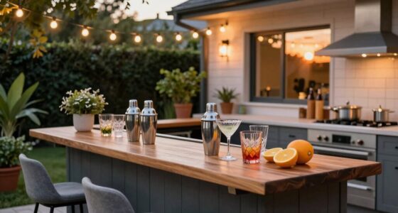 backyard kitchen cocktail setup