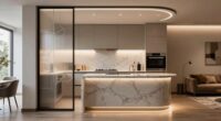 dividing kitchen and living