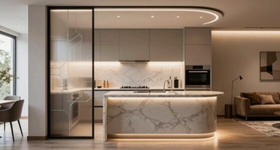 dividing kitchen and living