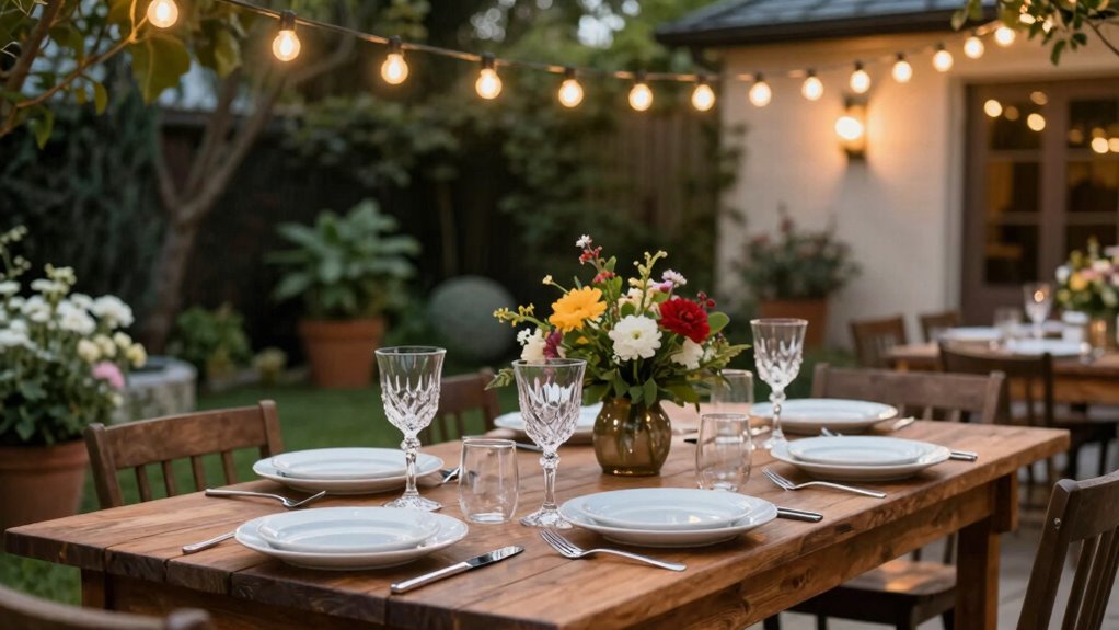 elegant outdoor dining setup