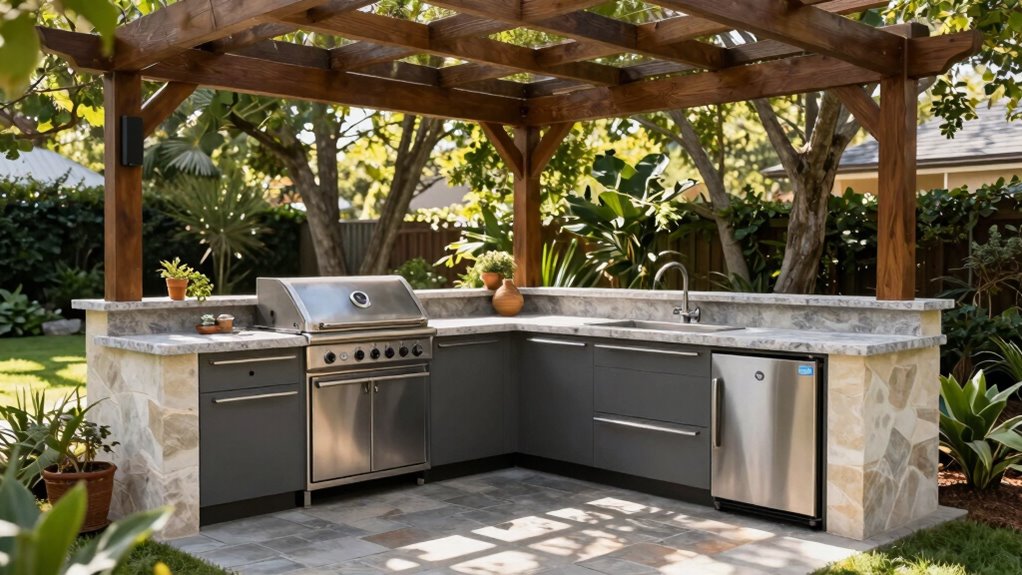ideal backyard outdoor kitchen shapes