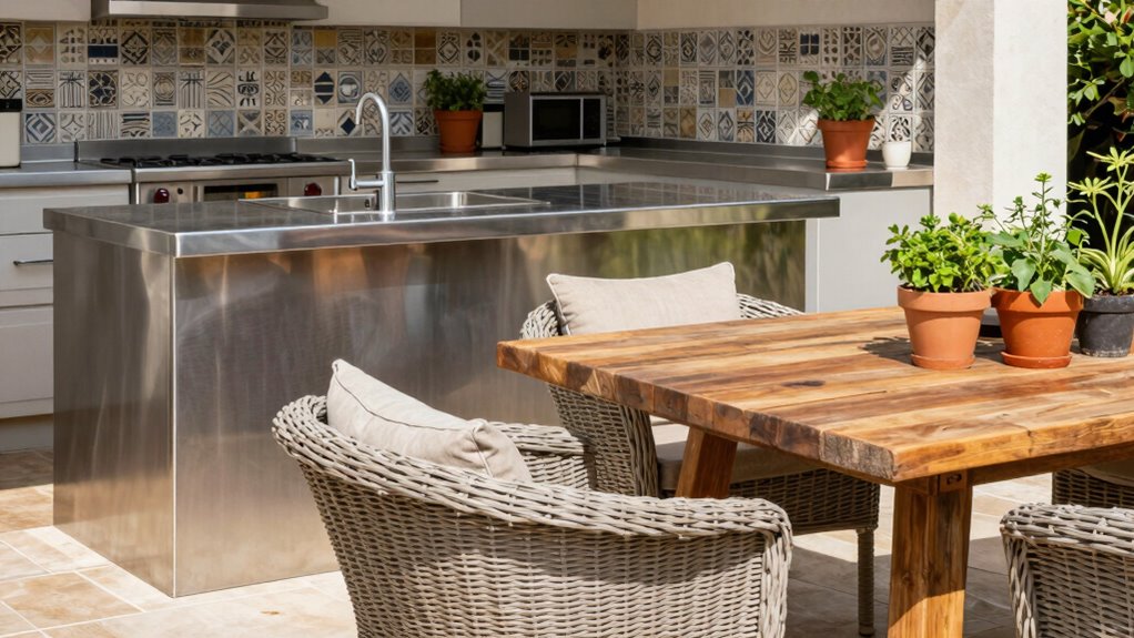 matching outdoor kitchen furniture