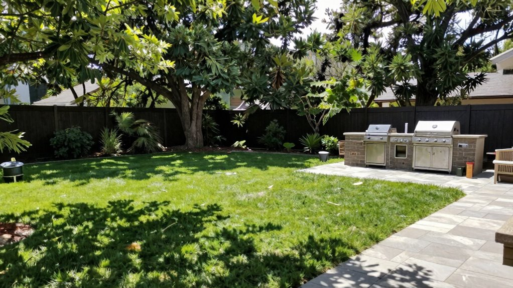 optimal outdoor kitchen placement