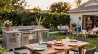 outdoor kitchen birthday celebration