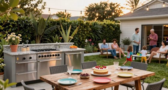 outdoor kitchen birthday celebration