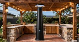 outdoor kitchen ceiling heater placement