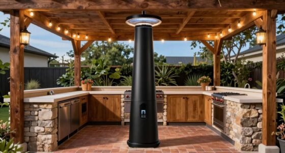 outdoor kitchen ceiling heater placement