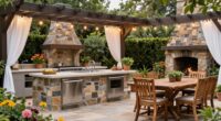 outdoor kitchen dining layouts