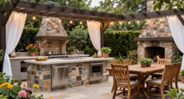 outdoor kitchen dining layouts