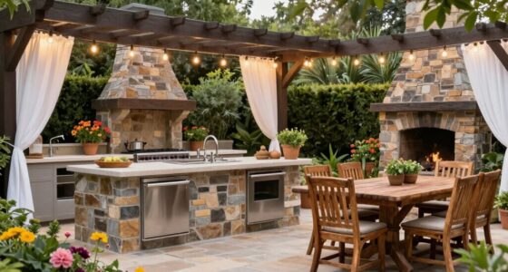 outdoor kitchen dining layouts