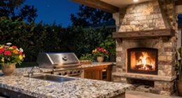 outdoor kitchen fireplace inclusion