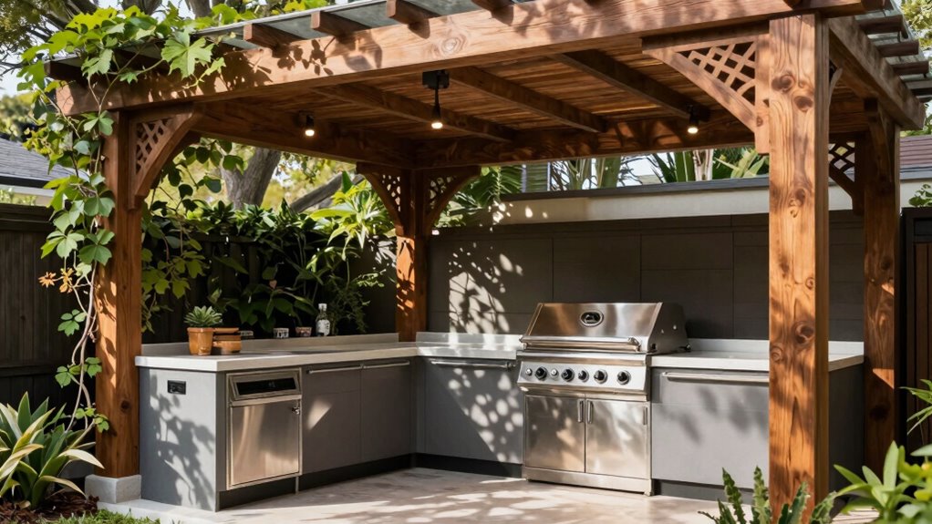 outdoor kitchen pergola design
