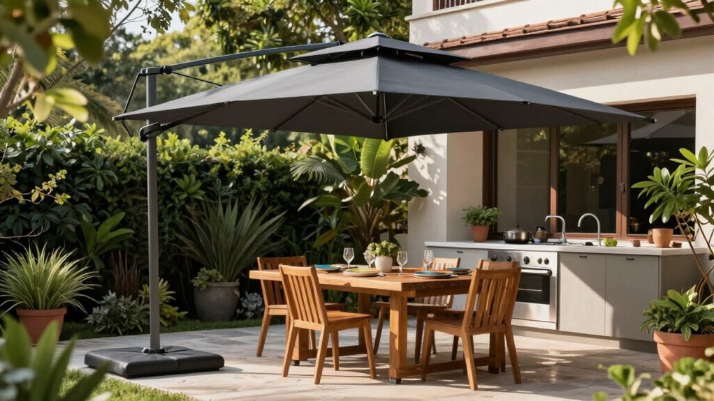 position umbrellas near zones