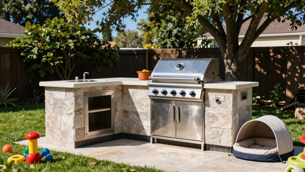 safe fire resistant outdoor kitchen