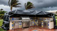 secure and weatherproof outdoor kitchen
