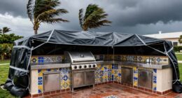 secure and weatherproof outdoor kitchen