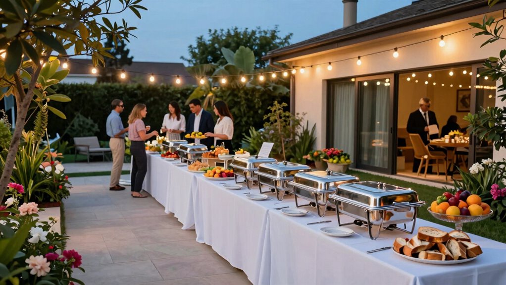 streamlined social buffet setup