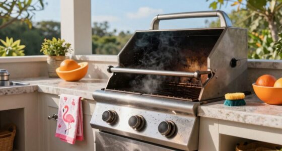 summer outdoor kitchen cleanup