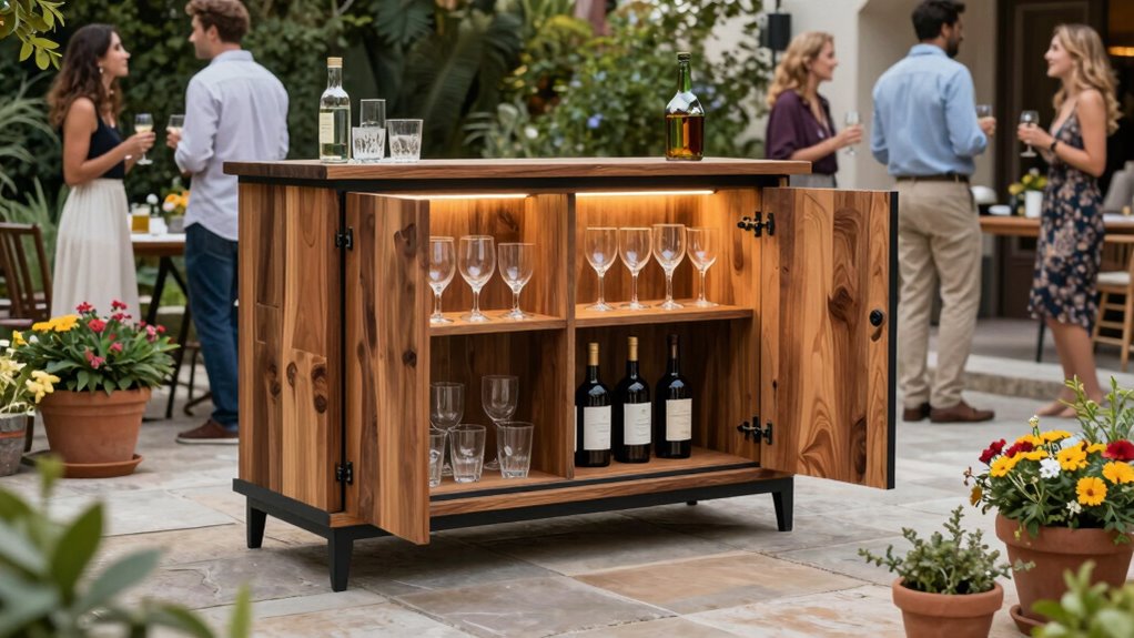 weatherproof outdoor bar storage