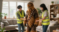 TIL Peter Mayhew, who played Chewbacca, was escorted by crew members wearing brightly colored vests and told not to wander off set wearing his costume while on location for 'Return of the Jedi' Endor scenes, so that hunters in the California redwood forests would not mistake him for Bigfoot.