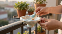 Want A Bird Bath, But Only Have A Small Balcony? These Cute Clip-On Options Fit Over A Railing & Work With Any Budget
